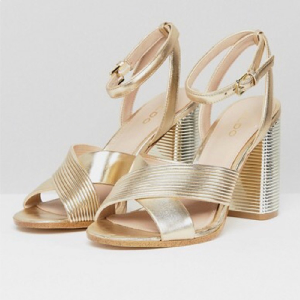 Aldo gold metallic sandals